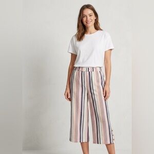a.n.a linen blend Striped Capris - Pink, Blue, and White